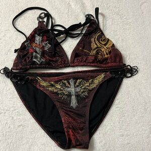 Size medium sinful by affliction two piece bikini